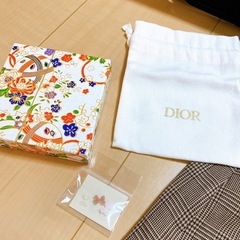 ハンガー7本、GU チェック柄　ミニスカート　Sサイズ、DIOR 巾着、ネイルパーツ、和柄小物入れの画像