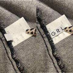 GRL フロントジップスリットデニムジャンパースカート Sサイズの画像