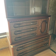 ※急ぎ！！ レトロ 木製 キャビネット　棚　の画像