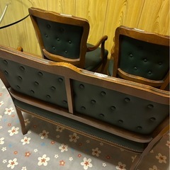 ロココ調　アンティーク 猫脚 チェア　ベンチソファセットの画像