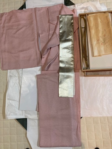 着物　訪問着　帯締め付1回使用