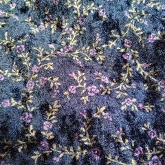 Anifur ベロア？ 膝丈スカート ダークネイビー 蔦花柄 膝丈 サイズMの画像