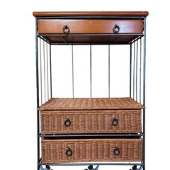 🪴木×ラタン×アイアンの3段チェスト✨の画像