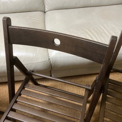 横浜近辺手渡し美品まとめて4脚 折りたたみパイプチェア 折りたたみ木製椅子の画像