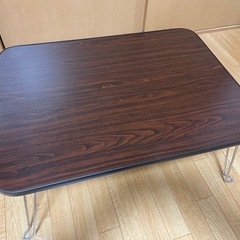 ニトリ 折りたたみテーブル(ナノモクメ 6045 DBR)の画像