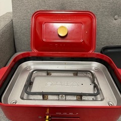 BRUNO コンパクトホットプレート レッド  セラミックコート鍋付きの画像