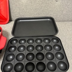 BRUNO コンパクトホットプレート レッド  セラミックコート鍋付きの画像