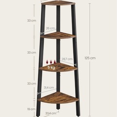 新品未使用　コーナーシェルフ コーナーラック 木製 おしゃれ 簡単組立 125cm 4段の画像