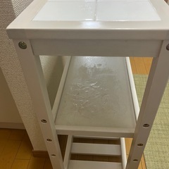 【中古　無料相談】キッチンカート　スープスリムワゴン3段(ホワイト)　の画像