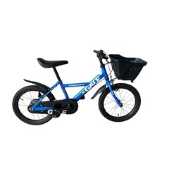 【補助輪つき】GALE 青 キッズバイク 前カゴ付き ライト 付き 16インチの画像