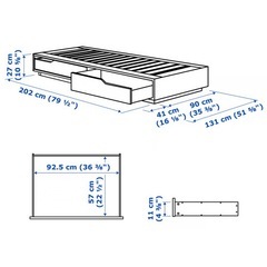【IKEA大人気商品】MANDAL ベッドフレーム＋マットレスの画像