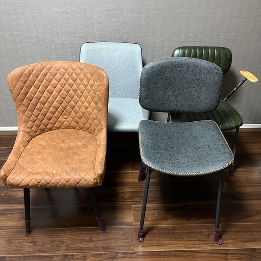 ヴィンテージ風ダイニングチェア 4脚セット