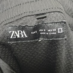 【ザラ】メンズ パラシュート パンツ ZARA 黒 USA M相当 ナイロン バギー イージーパンツ ワイドスラックスの画像