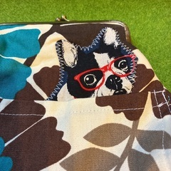 犬のガマ口ポーチの画像