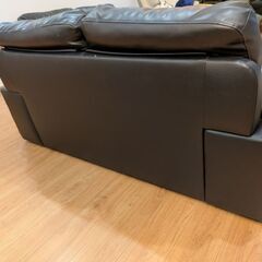 ニトリ 2人掛けワイドソファ 本革(一部合成皮革)の画像