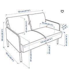 引越しのため、お引き取り可能な方限定でお譲りします！大阪市南森町駅徒歩10分圏内 【譲るもの】IKEA 2掛けソファー　GLOSTAD【お気軽にお問い合わせください！ 早い者勝ちですの画像