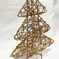 クリスマスツリーオブジェ　つる植物　ゴールドの画像
