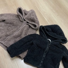 西松屋 ELFINDOLL くま耳フード付き モコモコアウター ボア 95cm　の画像