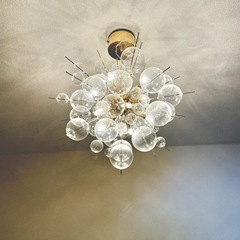 【京都市★美品】バブルシャンデリア/ゴールド/シーリングライトの画像