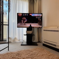 WLIVE 壁寄せテレビスタンド（ブラック）の画像