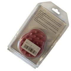 【新品未使用】シリコン頭皮マッサージブラシ　シャンプーブラシ　(色ピンク)の画像