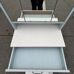 フレンチカントリー家具 三面鏡ドレッサー&スツール FFC-0004-BLの画像