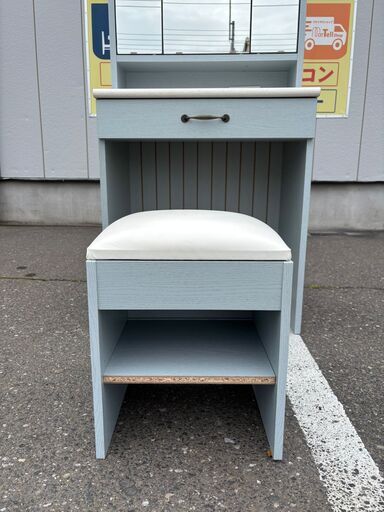 フレンチカントリー家具 三面鏡ドレッサー&スツール FFC-0004-BL