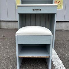 フレンチカントリー家具 三面鏡ドレッサー&スツール FFC-0004-BLの画像