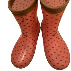 レインシューズ　長靴　18cm ピンク　ドットの画像