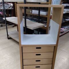極上美品　無印良品　天然木　無垢材　高級　スタッキングチェースト　デスク　机　学習机　カラーボックス　キッチンラック　家電ラックの画像