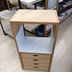極上美品　無印良品　天然木　無垢材　高級　スタッキングチェースト　デスク　机　学習机　カラーボックス　キッチンラック　家電ラックの画像