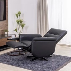 【超美品】🌈　ヤマダオリジナル ［幅79］電動リクライニングチェア「YEPC190006BKｶﾜ」 本革 ブラック【※AR対応】の画像