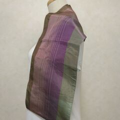 ストール　パープル×チェック②の画像