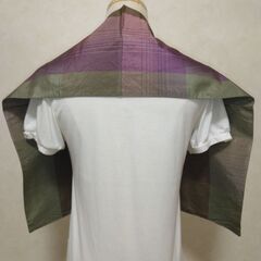 ストール　パープル×チェック②の画像