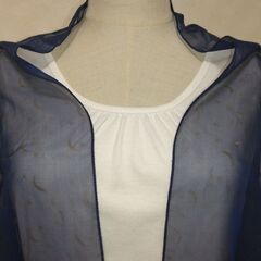 ストール　ネイビー×月・星の画像