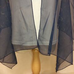 ストール　ネイビー×月・星の画像