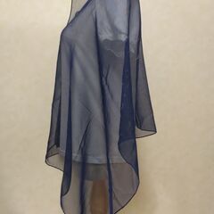 ストール　ネイビー×月・星の画像