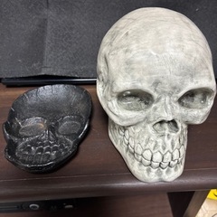 スカル貯金箱ドクロ銅トレイの画像