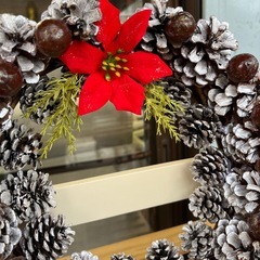 ハンドメイド松ぼっくりリースの画像