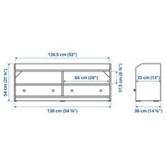 IKEA ハウガ テレビ台　ホワイト幅138cmの画像