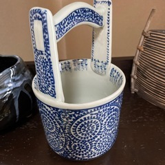 陶器　手桶花入・花器・置物の画像