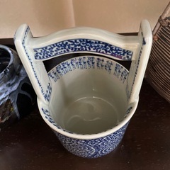 陶器　手桶花入・花器・置物の画像
