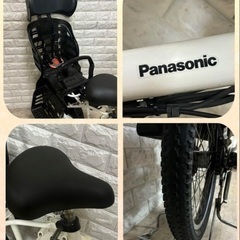 🌸美品🌈大容量8🌸室内保管🌼パナソニック ⚪️ギュット　🌸子供乗せ電動自転車ホワイト11の画像