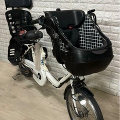 🌸美品🌈大容量8🌸室内保管🌼パナソニック ⚪️ギュット　🌸子供乗せ電動自転車ホワイト11の画像