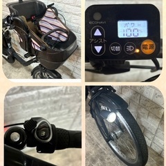 🌸美品🌈大容量8🌸室内保管🌼パナソニック ⚪️ギュット　🌸子供乗せ電動自転車ホワイト11の画像