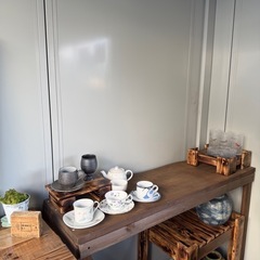 焼板仕上げ　観葉植物置き　ディスプレイ用ににの画像