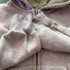 フリース ボアパーカー 女の子 裏起毛 パープル ユニクロ 110cm もこもこの画像