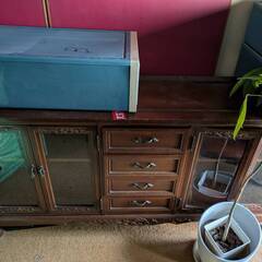 アンティーク家具　猫足　ガラス扉の家具の画像