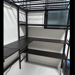 パイプベッド　2段ベッドの画像