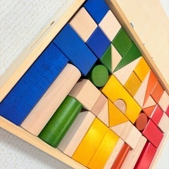 オリジナル積み木カラーBørneLund 木製カラフルブロックセットの画像